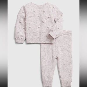 GAP Baby Bobble Sweater Outfit Set Light Purple Heather Sz set 6/12